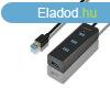 AXAGON HUE-S2BL 4x USB 3.0 hub gyorstlts tmogatssal