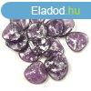 Rose petal gyngy - Light Amethyst Silver Splash - 14x13mm