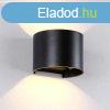 LED FALI LMPA KEREK 2X5W 4000K IP54 FEKETE 969LED100R/BL