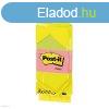 Post-it ntapads jegyzettmb, 6812 neon 51  38 mm, 3 x 100