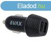 CHG AVAX CC301B CARLY 2x USB A 12W auts tlt, fekete