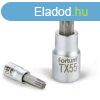 bitdugfej, torx, 1/4", 61CrV5/S2, mattkrm; TX27 FORTU