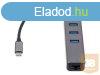 AKYGA Hub USB Type C to 3x USB 3.0 AK-AD-66 Network Card 10/
