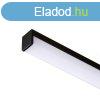 LED PROFILE H felletre szerelhet 1m fekete matt akrilt/al