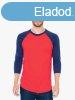 AABB453 3/4 ujj ktszn unisex pl American Apparel, Red/