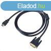 Akyga AK-AV-11 HDMI / DVI-D (Dual Link) (24+1) Cabe 1,8m Bla