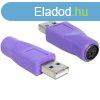 Delock PS/2 -> USB-A 2.0 F/M adapter lila