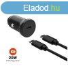 FIXED USB-C Car Charger 20W+ USB-C/USB-C Cable Black