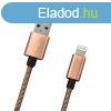 MobilNET Dtov a nabjac kbel USB/Lightning, 2A, 1m, mede