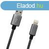 MobilNET Dtov a nabjac kbel USB/Lightning, 2A, 1m, siv