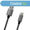 MobilNET Dtov a nabjac kbel USB/USB-C, 2A, 1m, siv