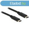 Delock USB-C - USB-C M/M adatkbel 1m fekete 3A