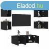 6 darab fekete szerelt fa fali TV-btor LED-del