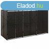 fekete polyrattan hrmas kerekeskuka trolfszer 207x80x117