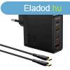 Fali tlt McDodo GAN 3xUSB-C + USB, 100W + 2m kbel (fekete