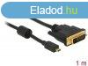 DeLock HDMI cable Micro-D male > DVI-D (Dual Link) (24+1)
