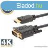 delight DVI-D / HDMI kbel, 2 m, aranyozott csatlakozval (2