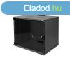 DIGITUS 19" 9U 460x540x400mm lapraszerelt vegajts fek