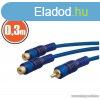 neXus RCA kbel, 1 x RCA dug - 2 x RCA aljzat, 0,3 m, 2 db 