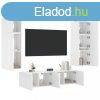 6 darab fehr szerelt fa fali TV-btor LED-del