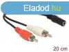 DeLock Audio Cable 2x RCA male to 1 x 3.5mm 3pin Stereo Jack