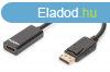 Assmann DisplayPort - HDMI Adapter/Converter cable 0,15m Bla