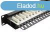 Excel 100-460 UTP 24 portos patch panel, cat5e, 1U, fekete, 