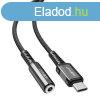 USB-C-mini jack 3,5 mm-es adapter Acefast C1-07 18 cm (feket