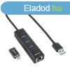 Sharkoon USB Hub - Aluminium Hub Type-C adapter + RJ45 (3por