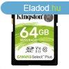 Kingston 64GB SDXC Canvas Select Plus Class 10 100R C10 UHS-