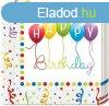 Happy Birthday Streamers szalvta 20 db-os 33x33 cm