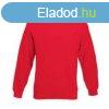 Fruit of the Loom F41 kereknyak pulver, SET-IN SWEAT, Red 