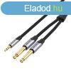 Vention BARHG 1,5 m-es mini jack 3,5 mm - 2x jack 6,5 mm-es 