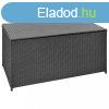 Fekete polyrattan kerti trollda 120 x 50 x 60 cm 