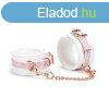  White & Pink Fairy Goat Leather Ankle Cuffs 