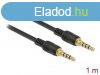 DeLock Stereo Jack Cable 3.5 mm 4 pin male > male 1m Blac