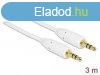 DeLock Stereo Jack Cable 3.5 mm 3 pin male > male 3m Whit