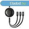 3-in-1 Baseus Free2Draw USB to M+L+C 100W cable, 1.1 m (blac