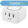 Inductive tlt 10W Budi 317TE, 2x USB + USB-C, 18W (white)