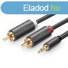 UGREEN AV102 kbel 2x RCA (Cinch) jack 3,5 mm 10 m (fekete)