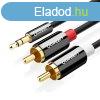 UGREEN AV116 kbel 3,5 mm-es Jack 2RCA-hoz (Cinch) 3 m (feke