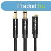 Audiokbel 2x 3,5 mm 0,3 m Vention BBUBY fekete