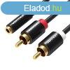 3,5 mm-es aljzat 2x RCA dug audiokbel 2 m-es szellzvel V