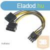 ADA Akasa 4pin Molex - 6+2pin PCIe adapter - 15cm - AK-CBPW2