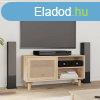 barna tmr feny s termszetes rattan TV-szekrny 80x30x40