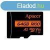 Apacer 64GB microSDXC CL10 UHS-I U3 V30 A2 + adapterrel