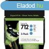 HP 3ED77A Patron 3Pack Cyan 29ml No.712 (Eredeti)