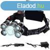 Nagy fnyerej fejlmpa 5 x T6 CREE leddel / akkumultorral