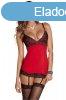 2Pc Hollywood Chemise & G-String Set Red, S/M