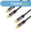 Logilink Audio cable 2xRCA/M to 2xRCA/M metal 10m Black